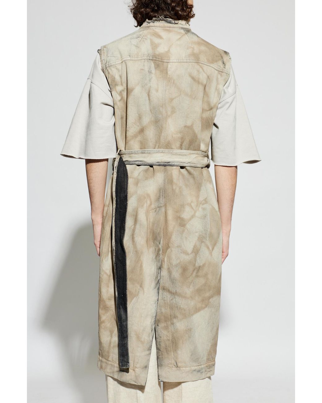 Rick Owens Natural Coat With Short Sleeves for men