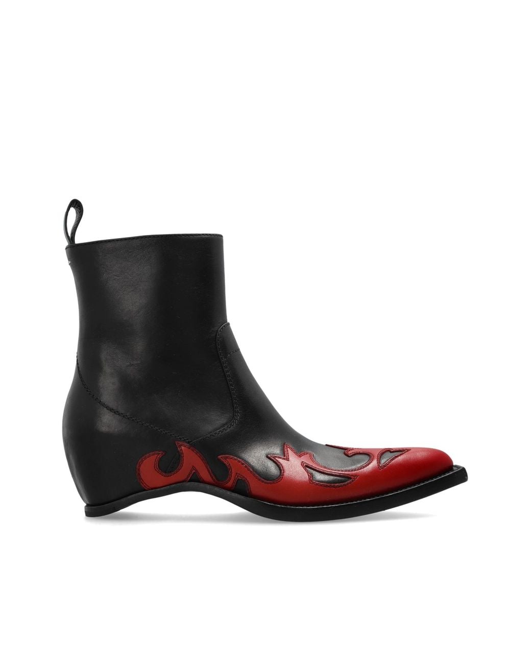 Maison Margiela Black Leather Wedge Ankle Boots