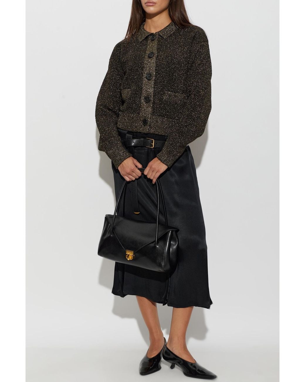 Marni Black Wool Cardigan With Collar
