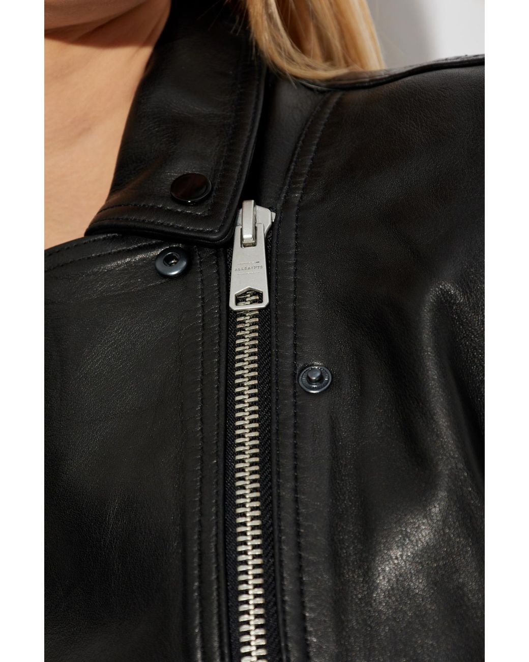 AllSaints Black Leather Jacket Dalby
