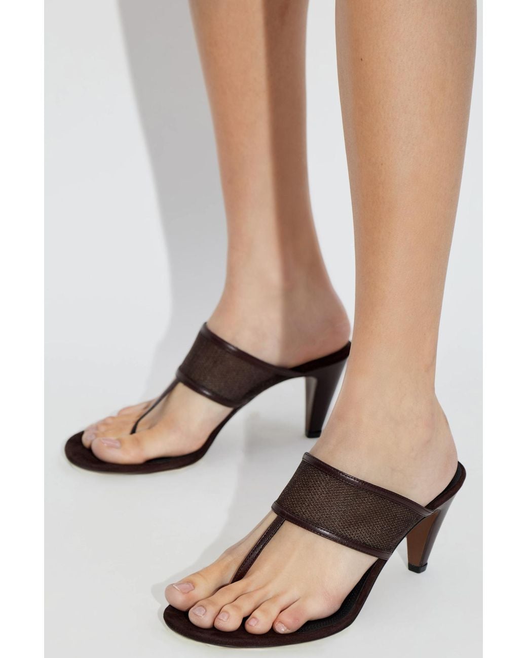 Neous Black Heeled Mules 'Vena'