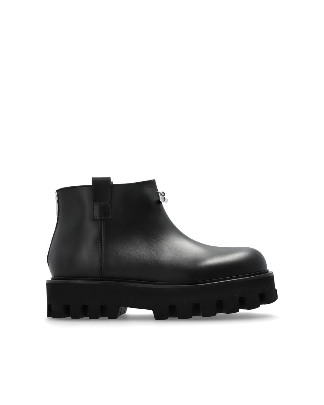 McQueen Black Leather Platform Shoes for men