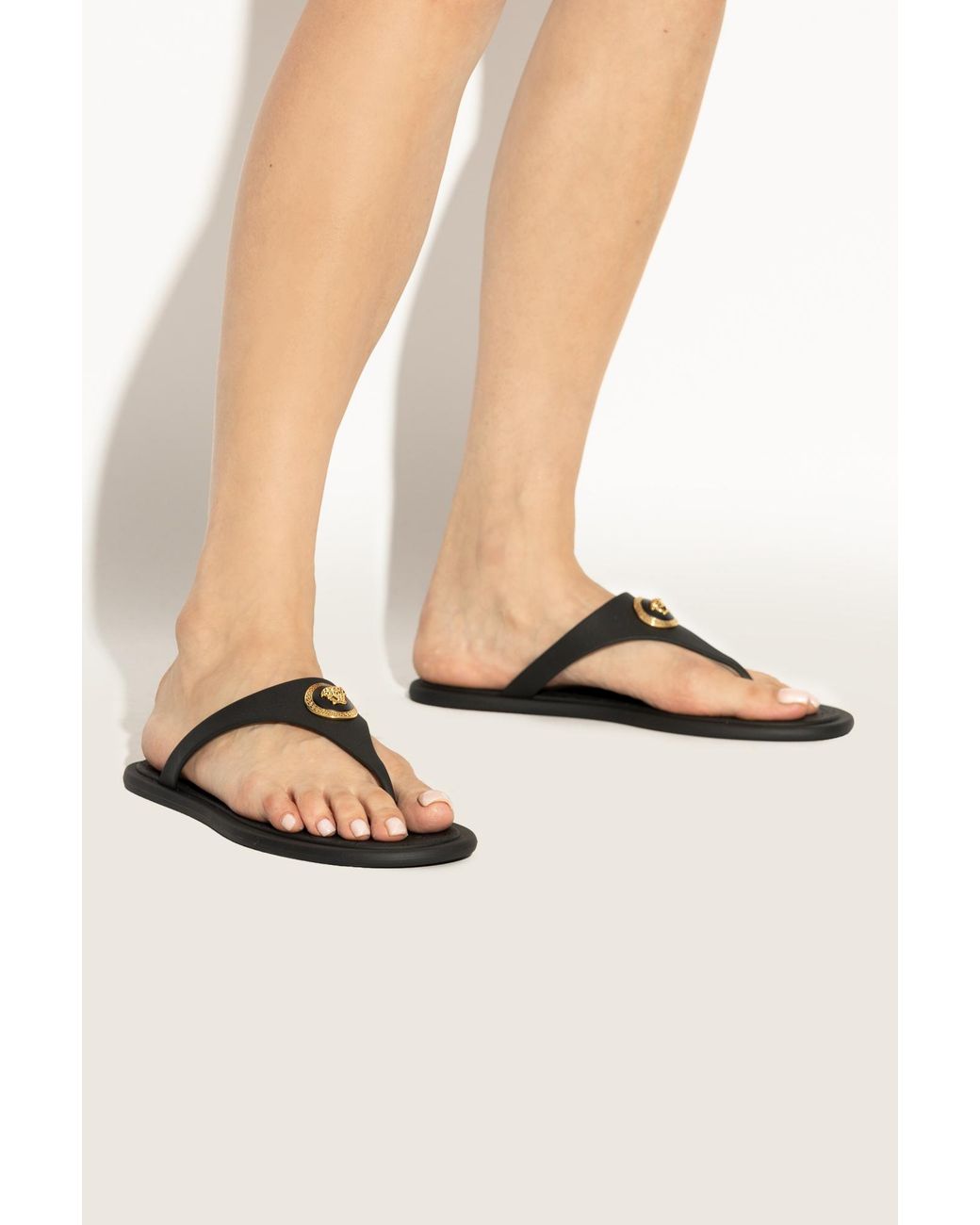 Versace White Rubber Slides