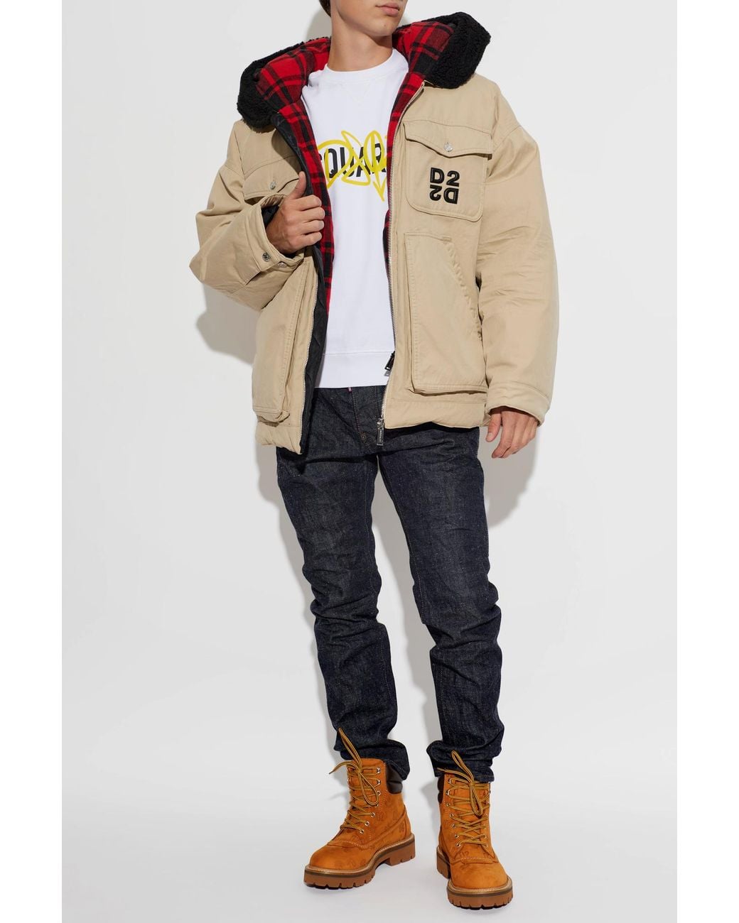 DSquared² Brown Leather Shoes "D2 Monogram" for men