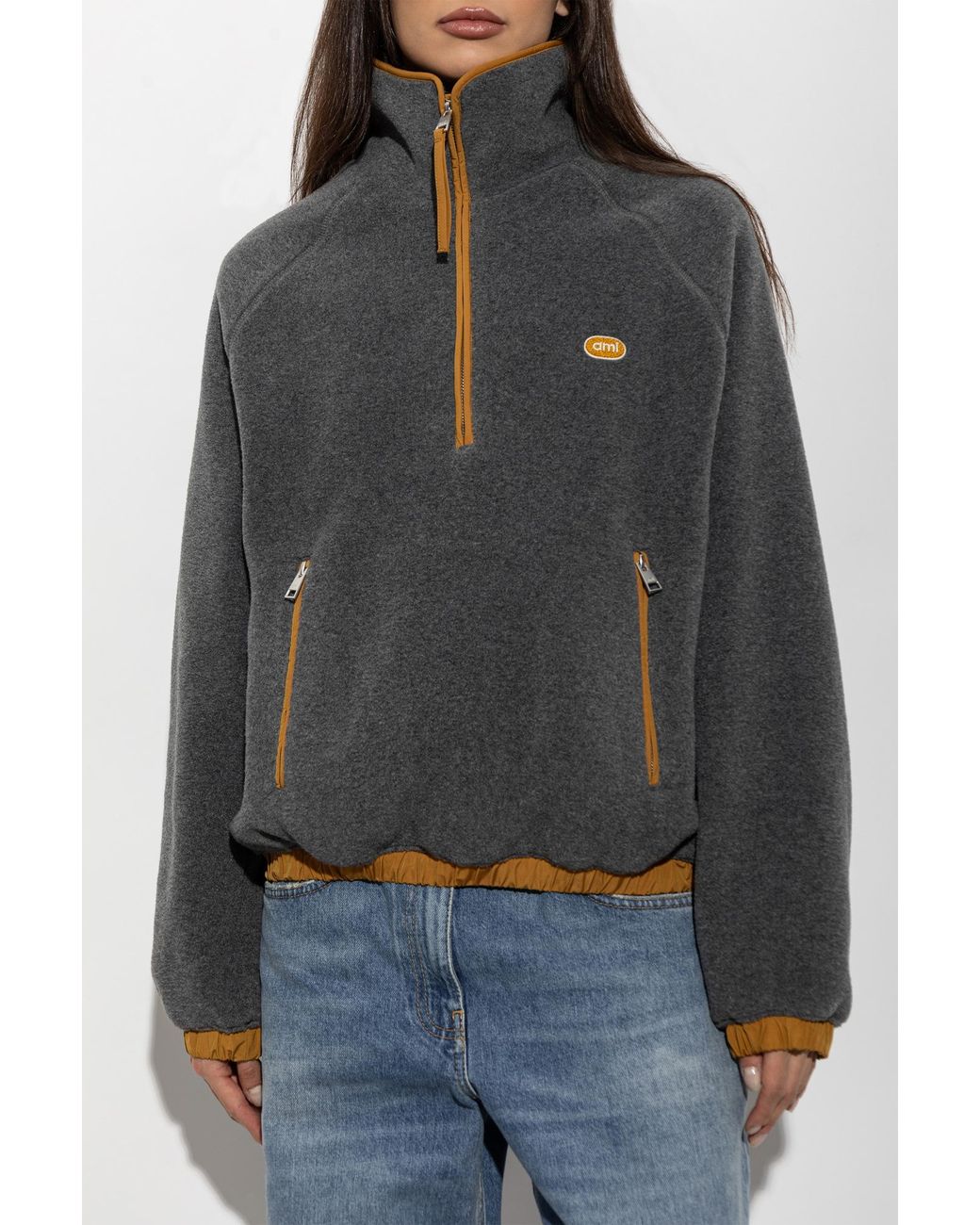 AMI Black Fleece With Sewn-On Logo