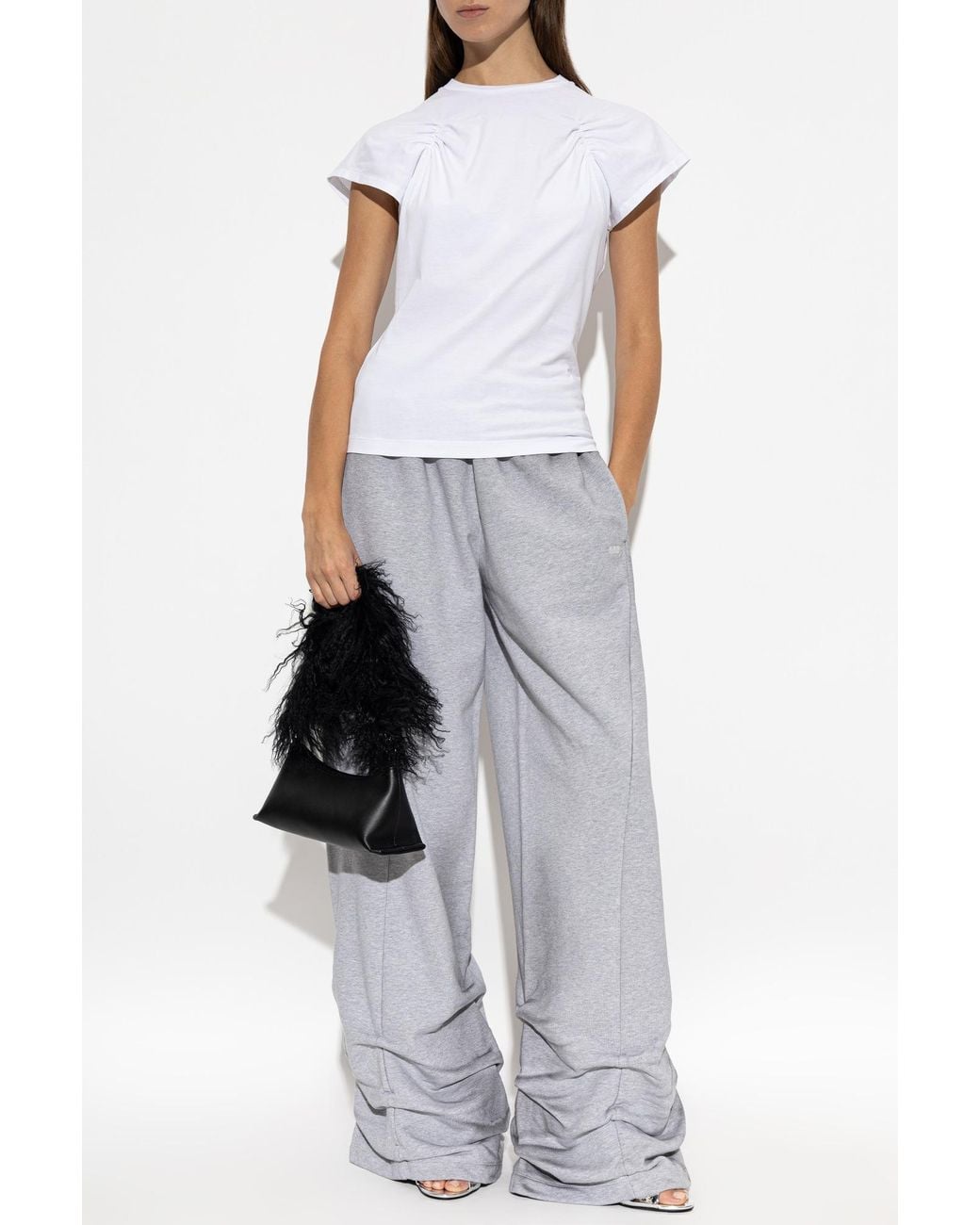AVAVAV White T-Shirt With Ruching