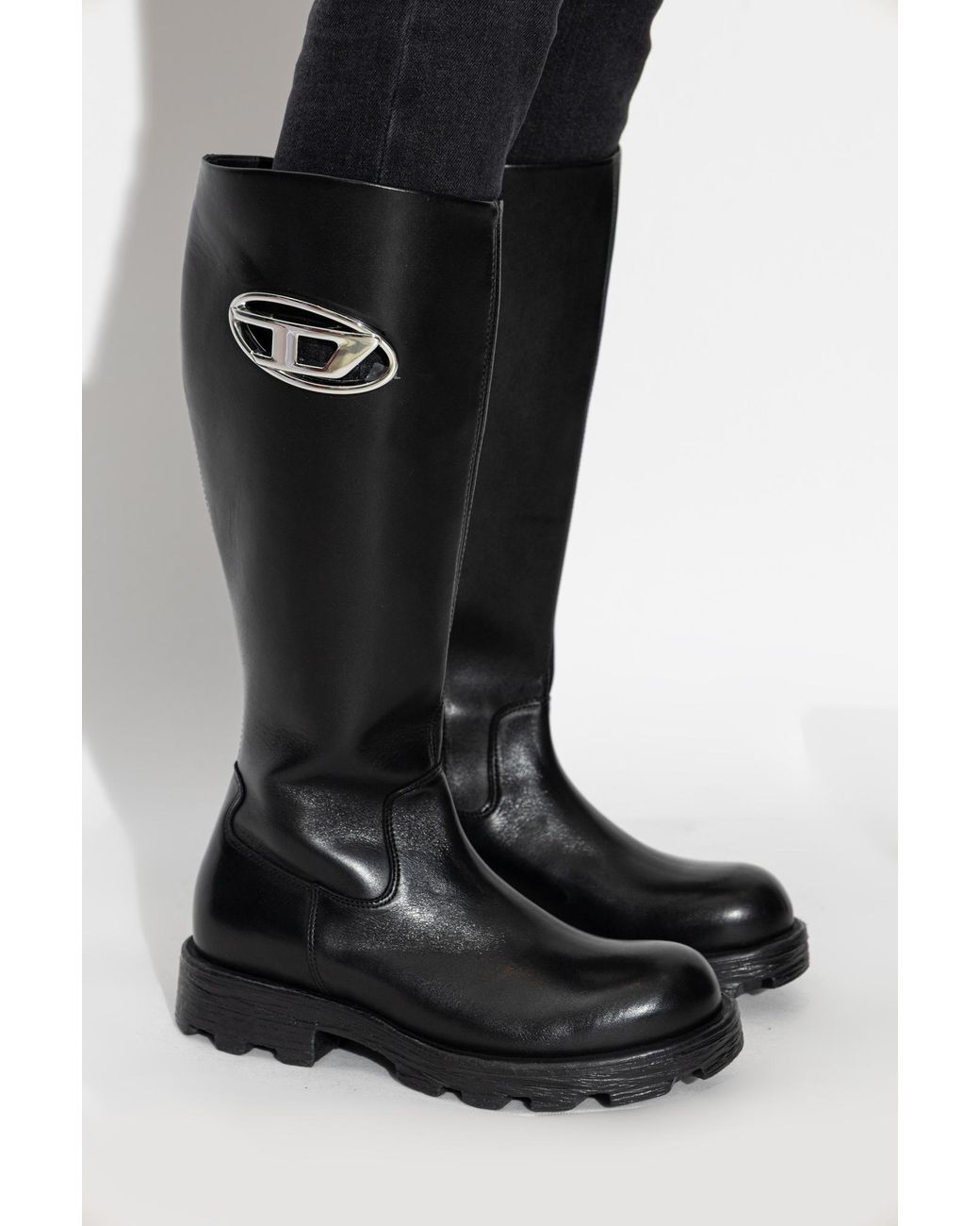 DIESEL Black Leather Boots 'D-Hammer'