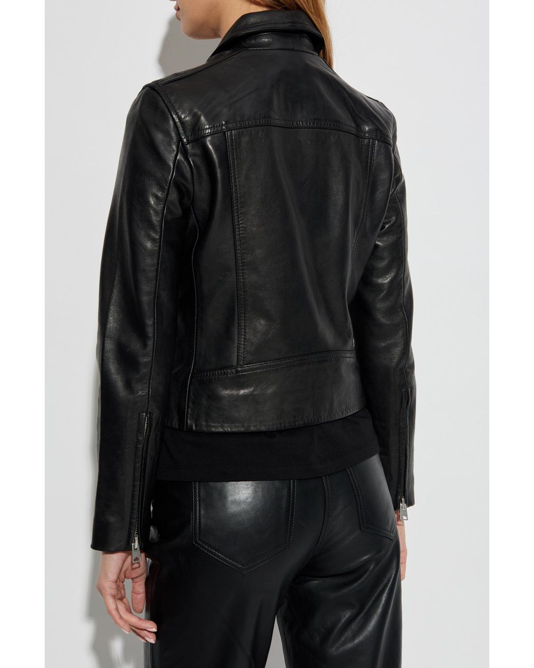 AllSaints Black Leather Jacket Dalby