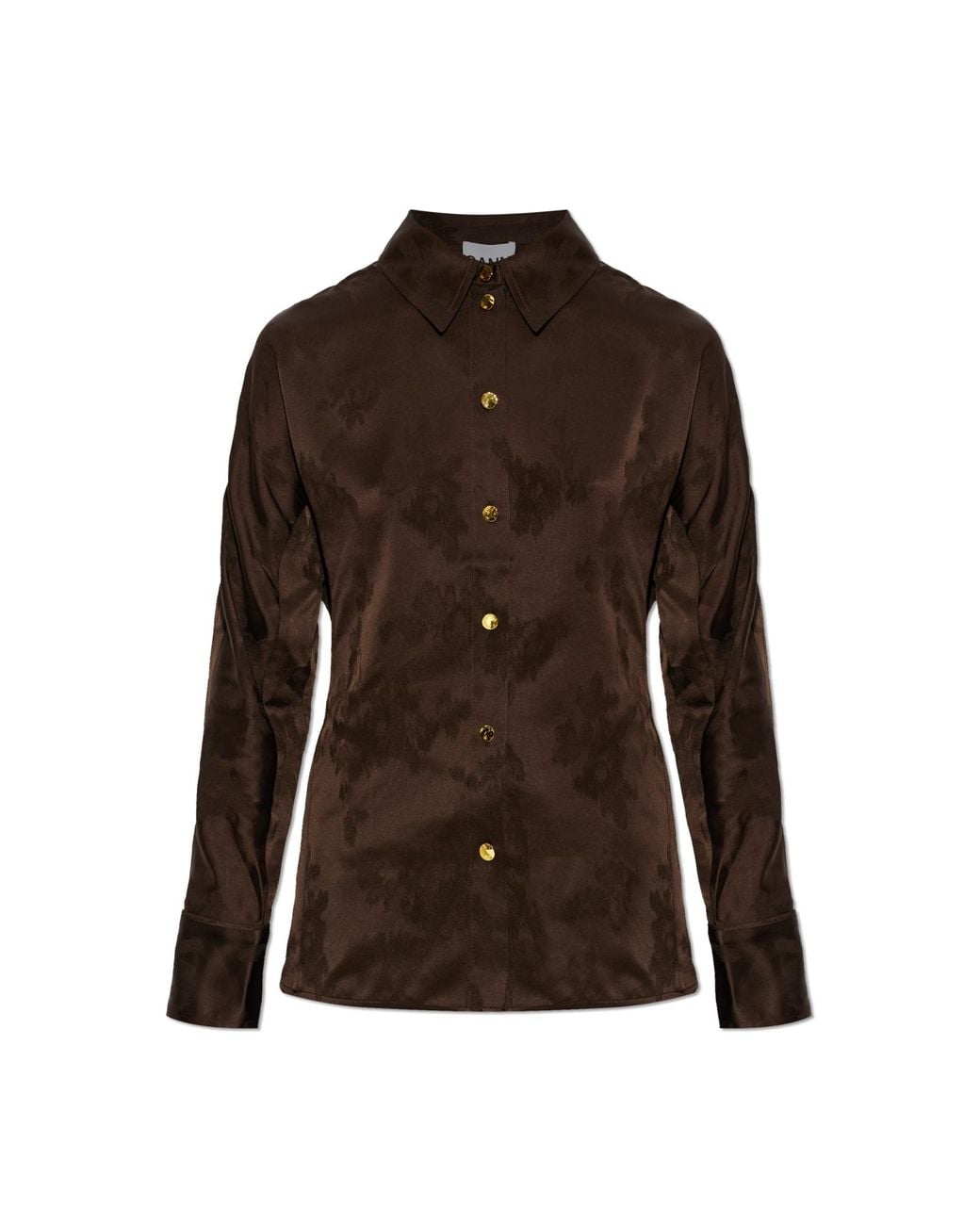Ganni Brown Shirt With Drawstrings