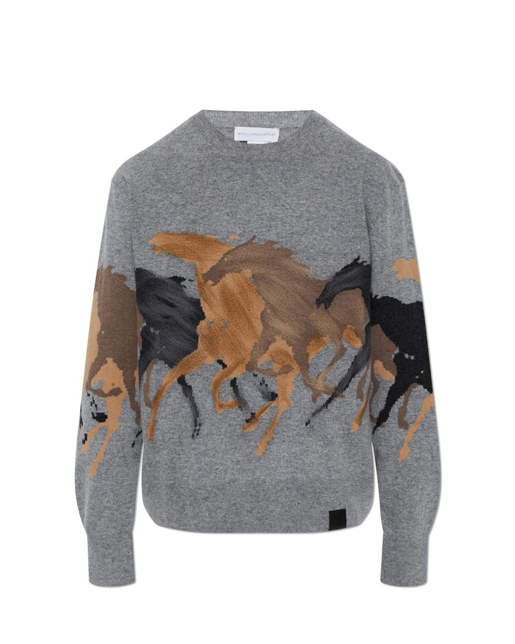 Stella McCartney Gray Wool Sweater With Decorative Pattern