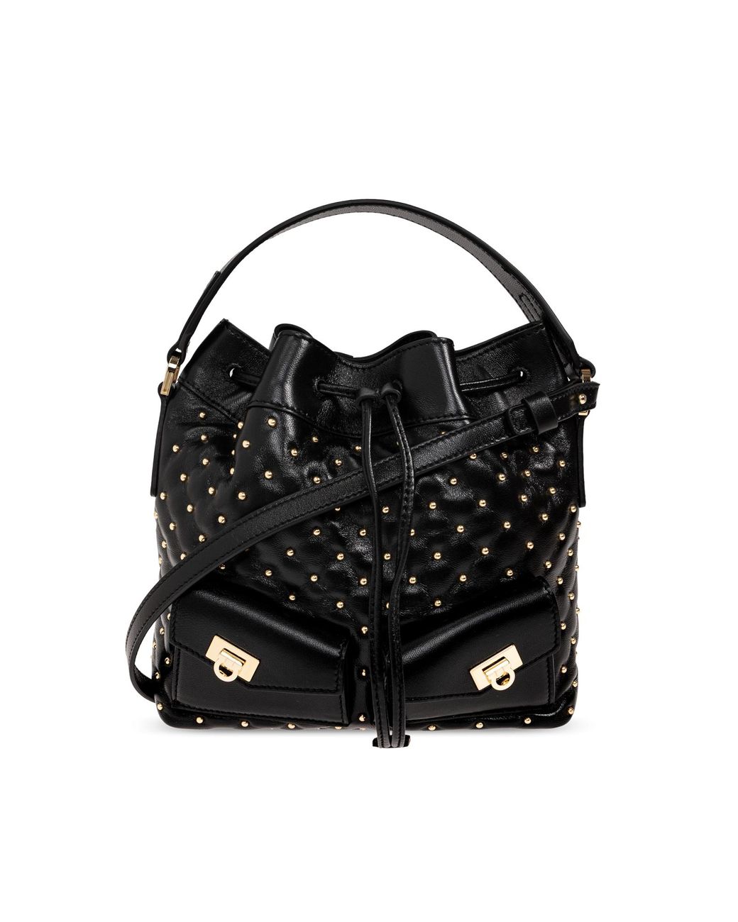 Ferragamo Black Leather Bag 'Drawstring'