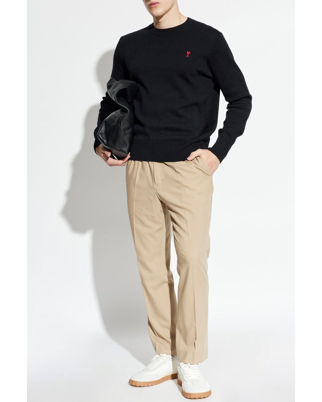 AMI Blue Wool Sweater for men