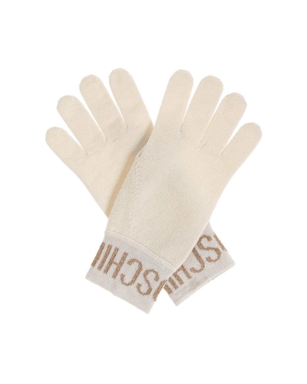 Moschino Black Gloves With Logo