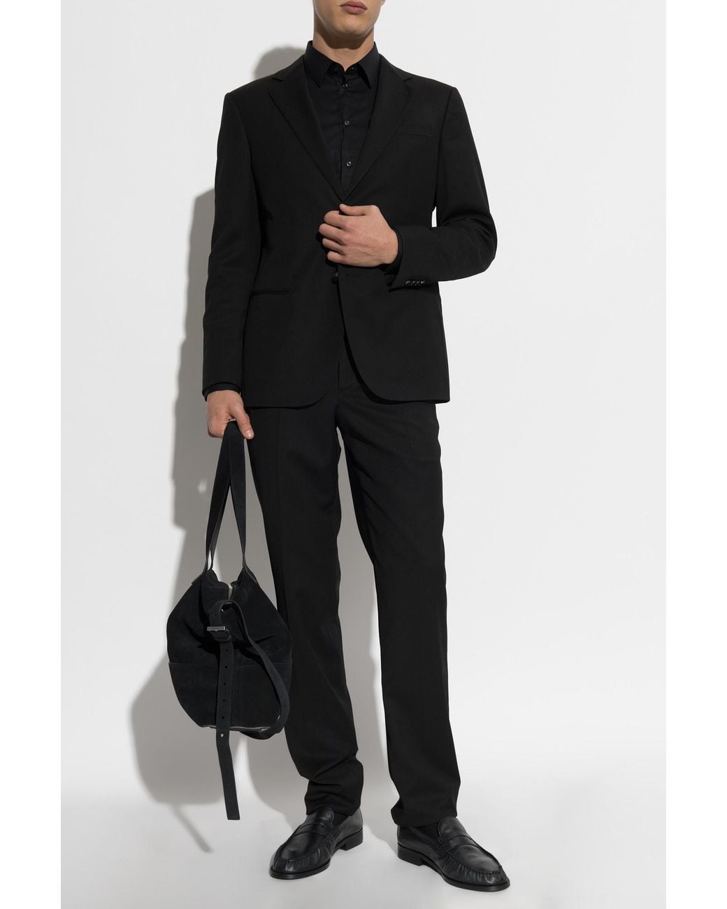 Giorgio Armani Black Wool Suit Jacket for men