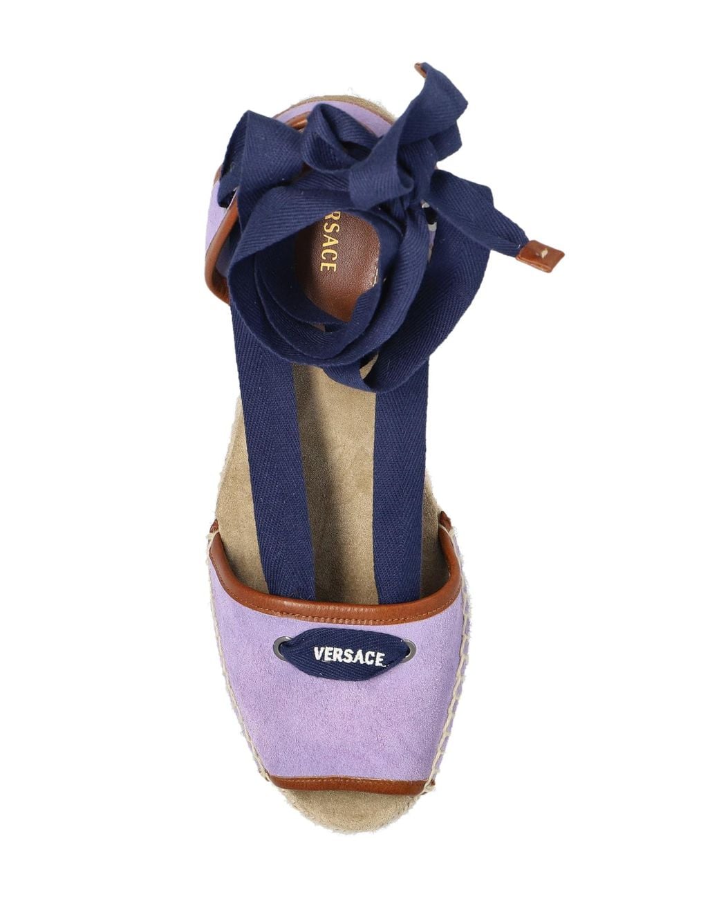 Versace Blue Wedge Sandals 'Lola'