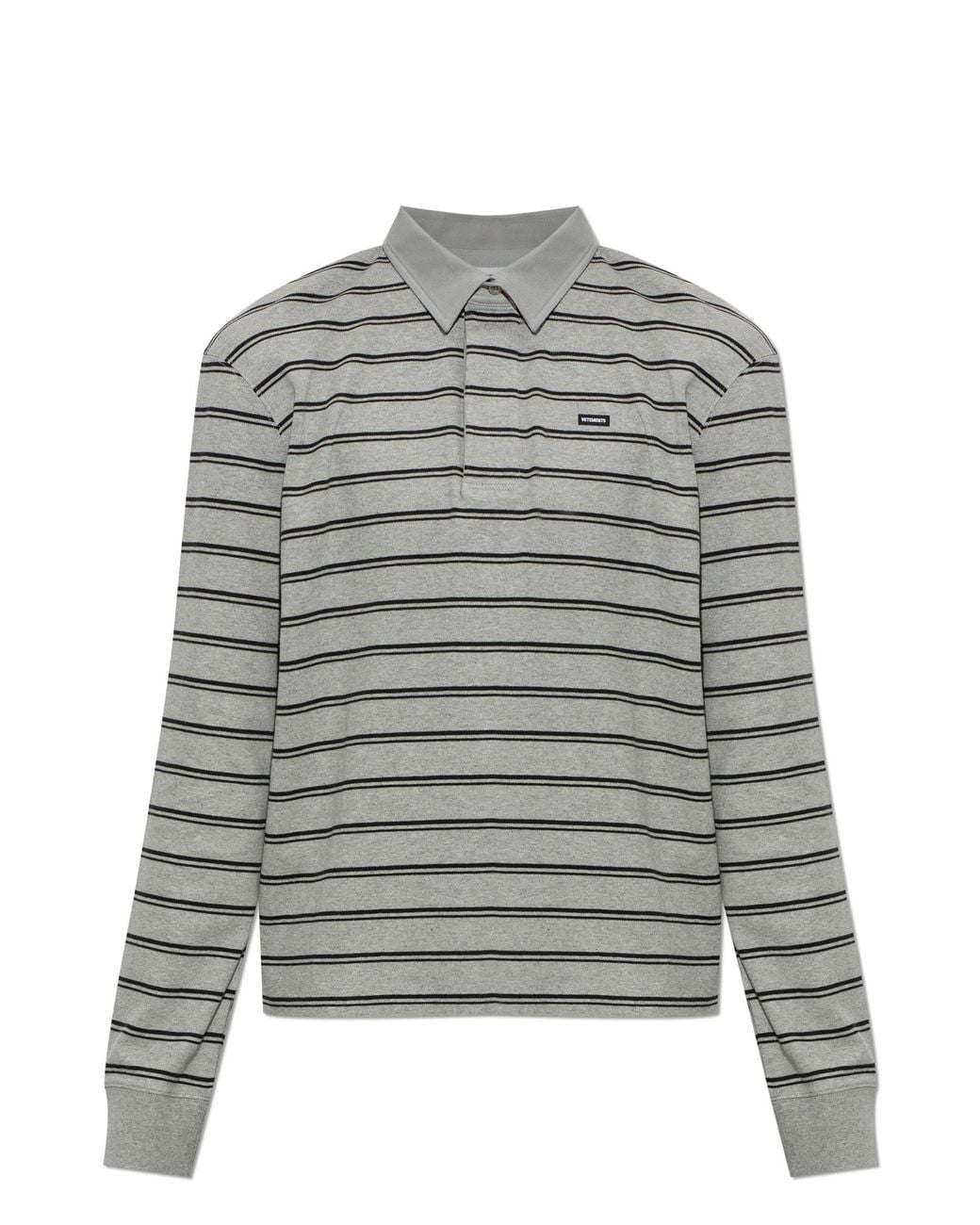 Vetements Gray Long-Sleeve Polo for men