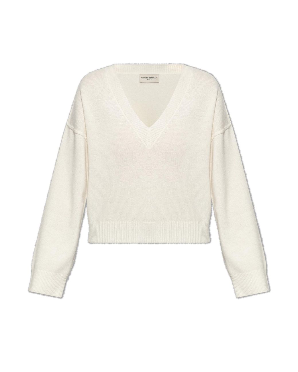 Officine Generale White Sweater 'Misty'