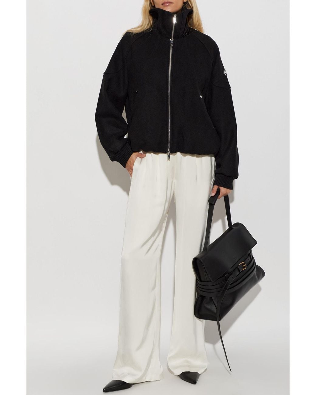 Moose Knuckles Black Wool Jacket With Patch