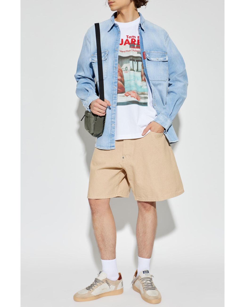 DSquared² Blue Denim Shirt With Vintage Effect for men