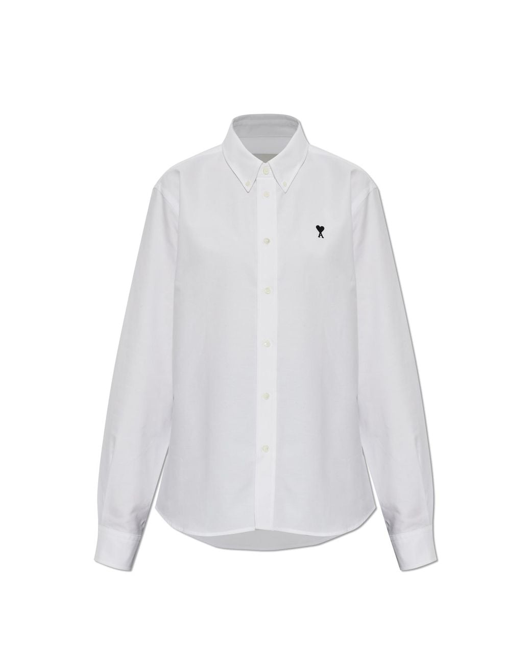 AMI White Shirt With Embroidered Logo
