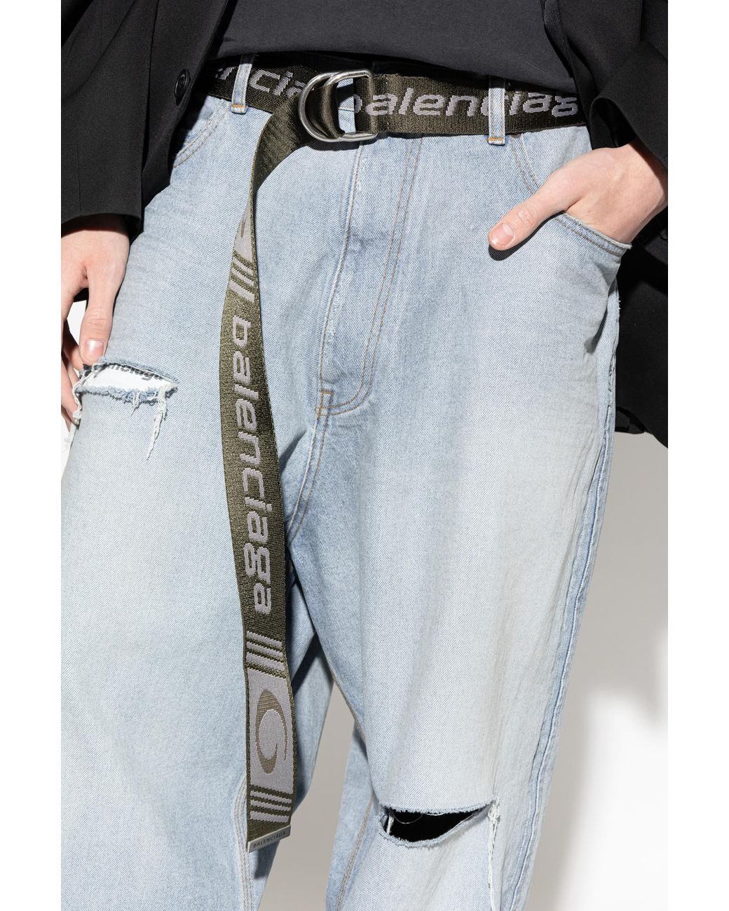 Balenciaga Black Belt With Logo for men