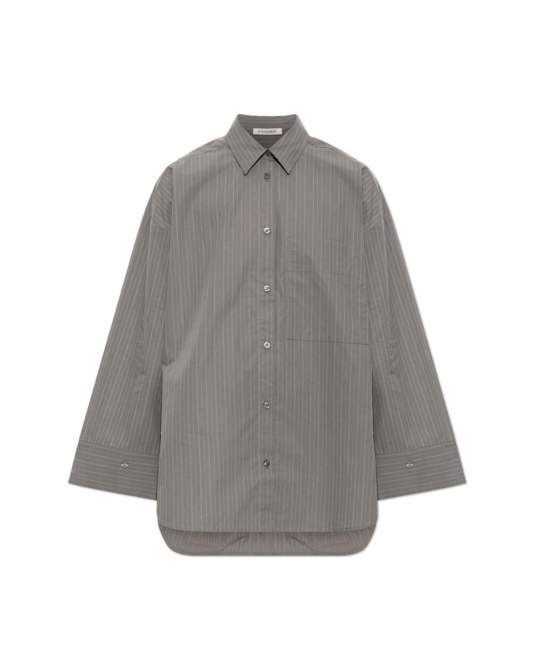 By Malene Birger Gray Cotton 'Derris' Striped Shirt