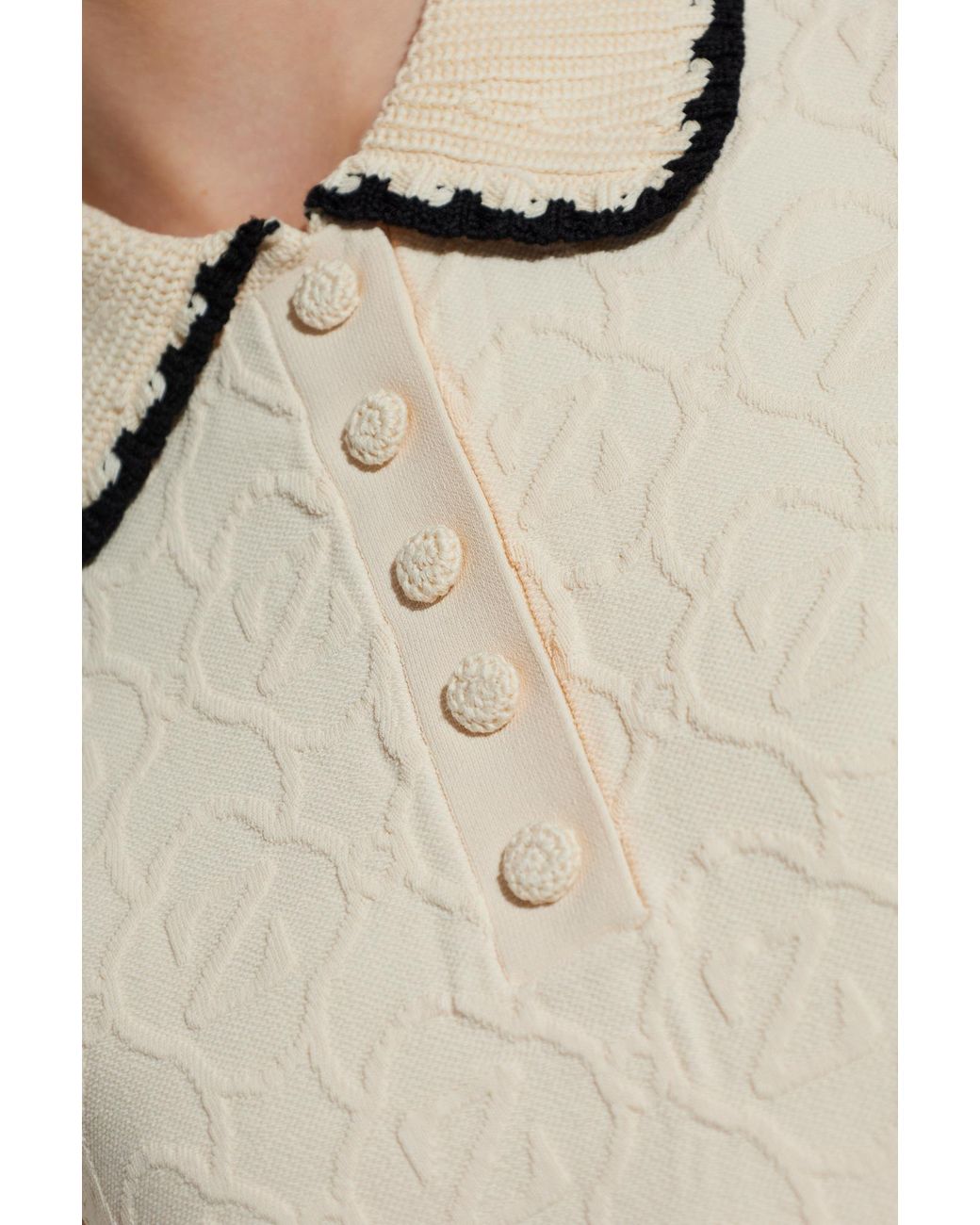 Zimmermann Natural Patterned Polo Shirt