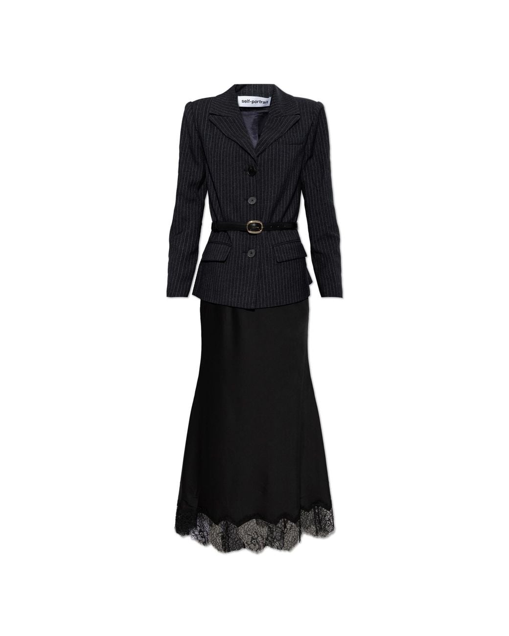 Self-Portrait Black Dress With A Detachable Skirt