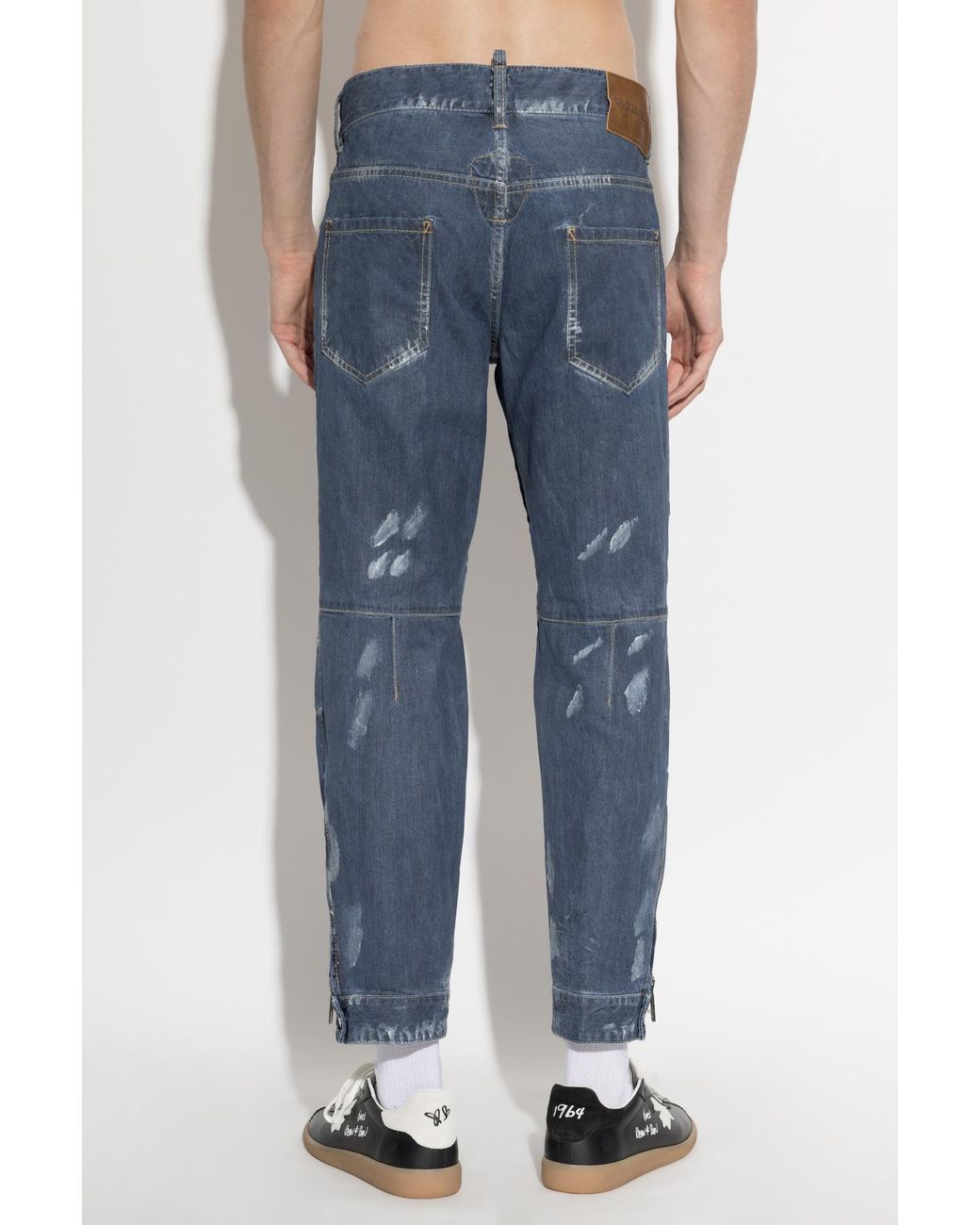 DSquared² Blue Denim Trousers With 'Vintage' Effect for men