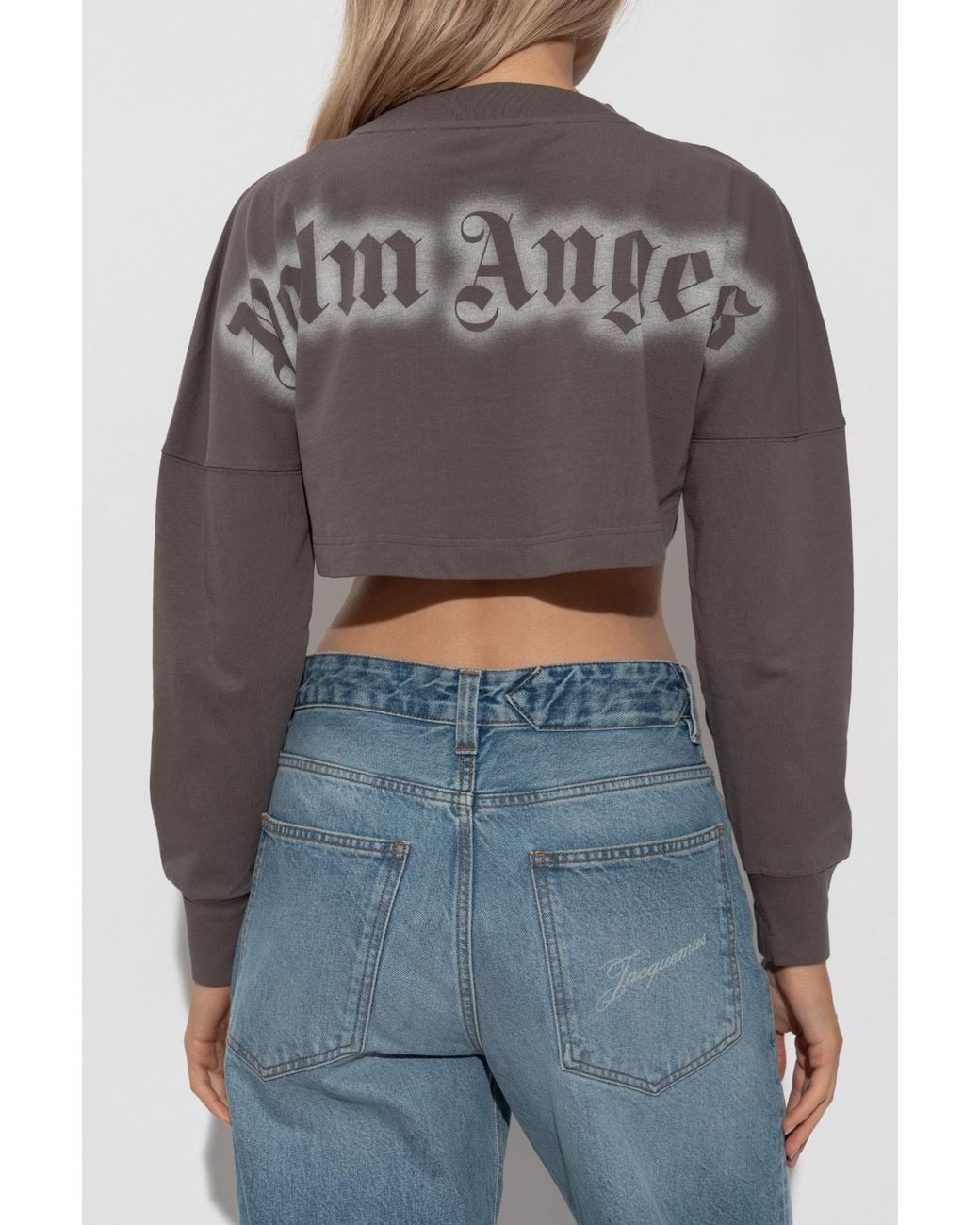 Palm Angels Brown Short Top With Long Sleeves