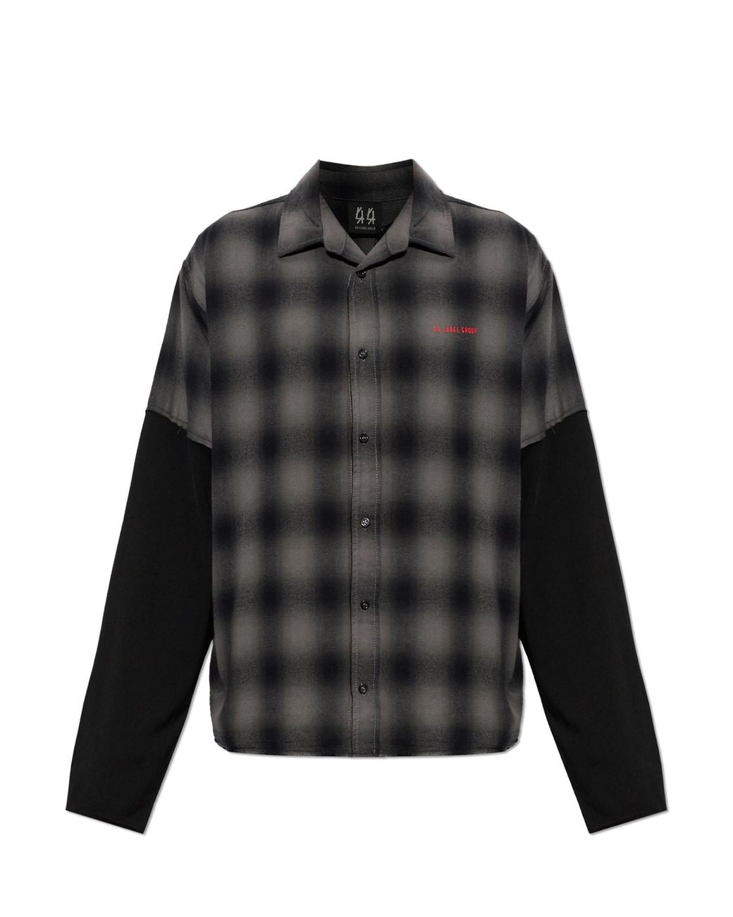 44 Label Group Black Shirt With A 'Vintage' Effect for men