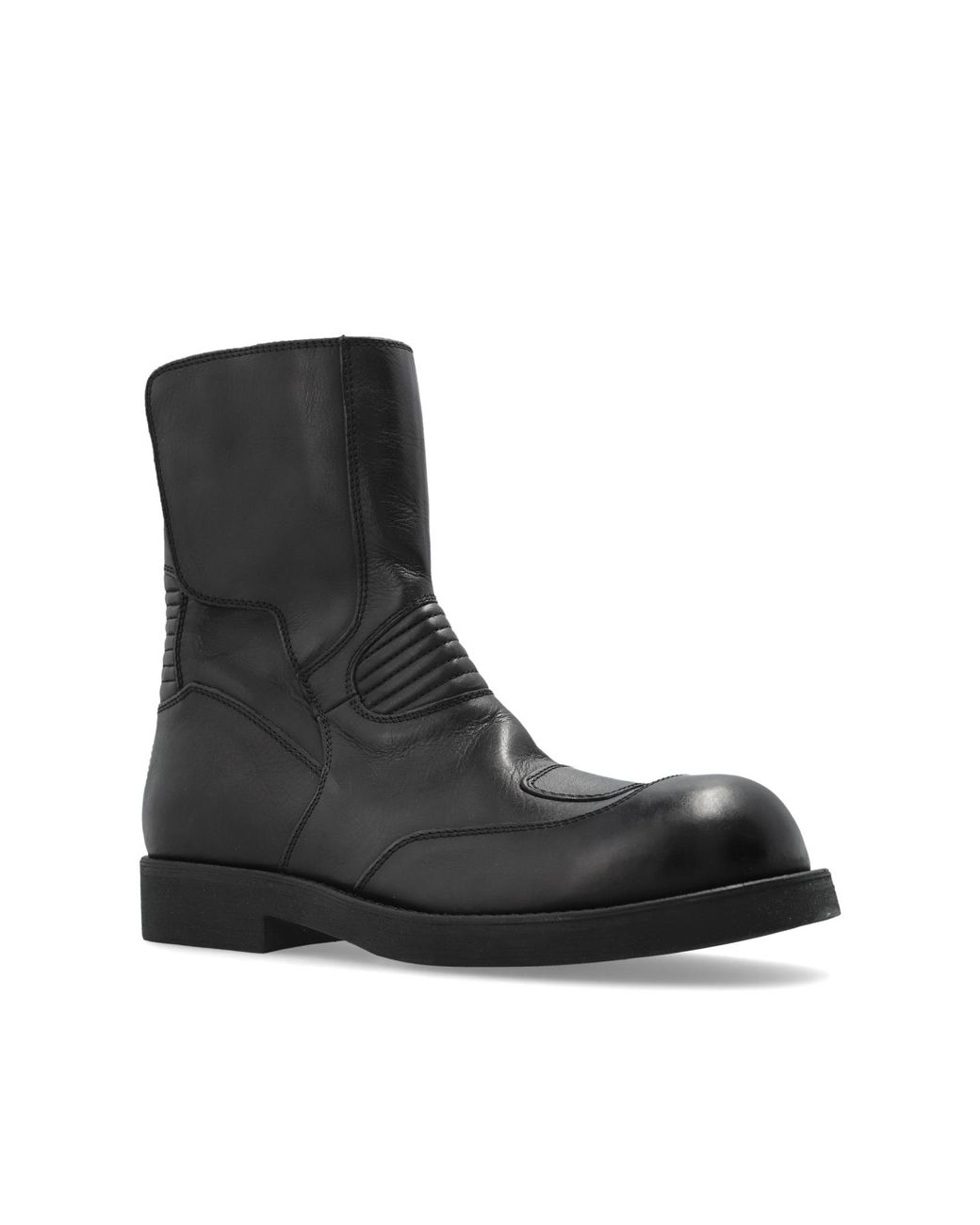 MM6 by Maison Margiela Leather Ankle Boots in Black for Men | Lyst