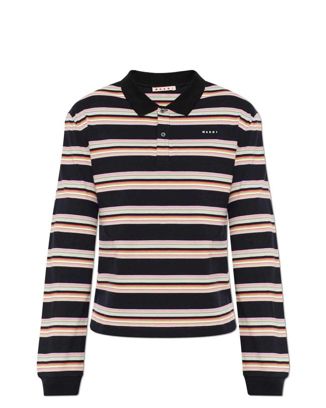 Marni Black Long Sleeve Polo for men
