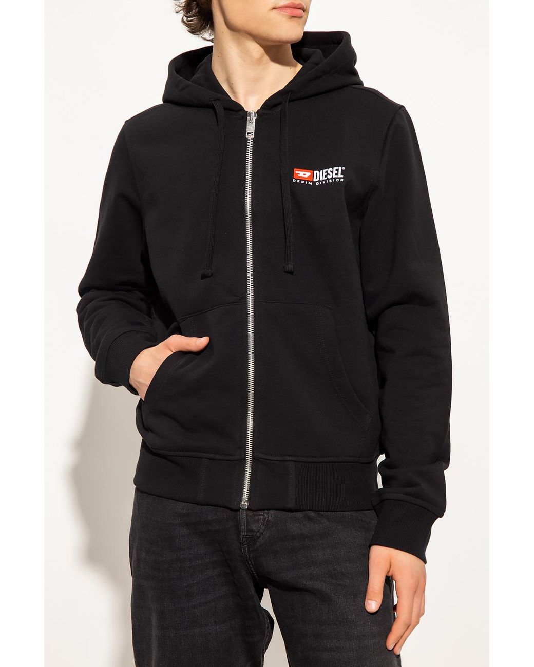 DIESEL 's-ginn-hood-zip-div' Hoodie in 