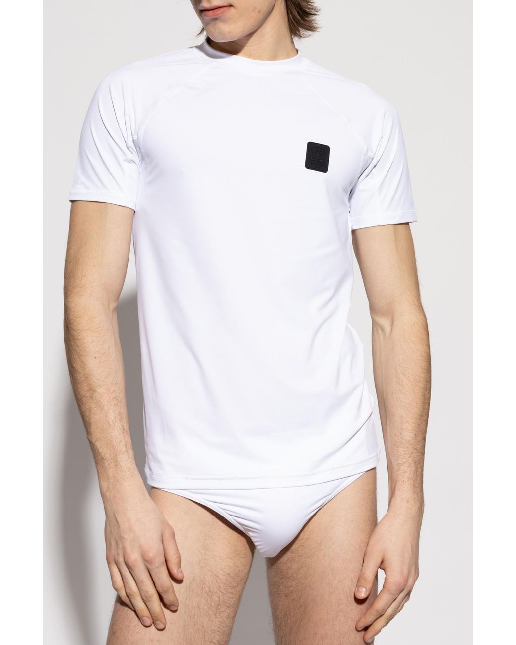 Balmain White Swim T-Shirt for men