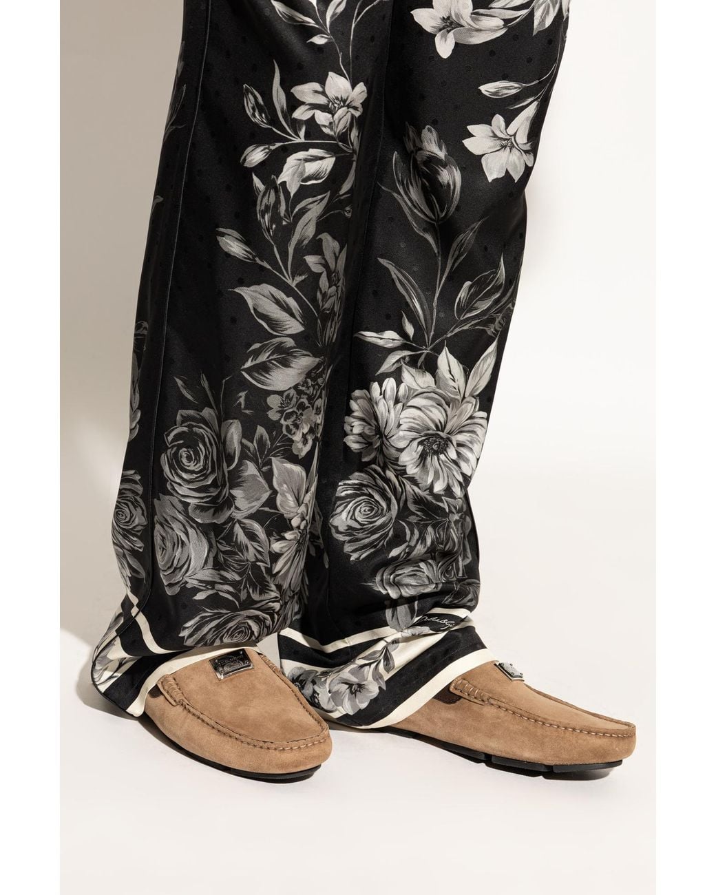 Dolce & Gabbana Brown Leather Moccasins for men