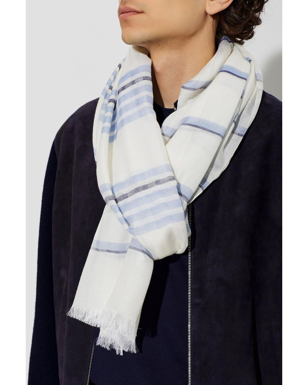 Ferragamo Gray Scarf With Logo for men