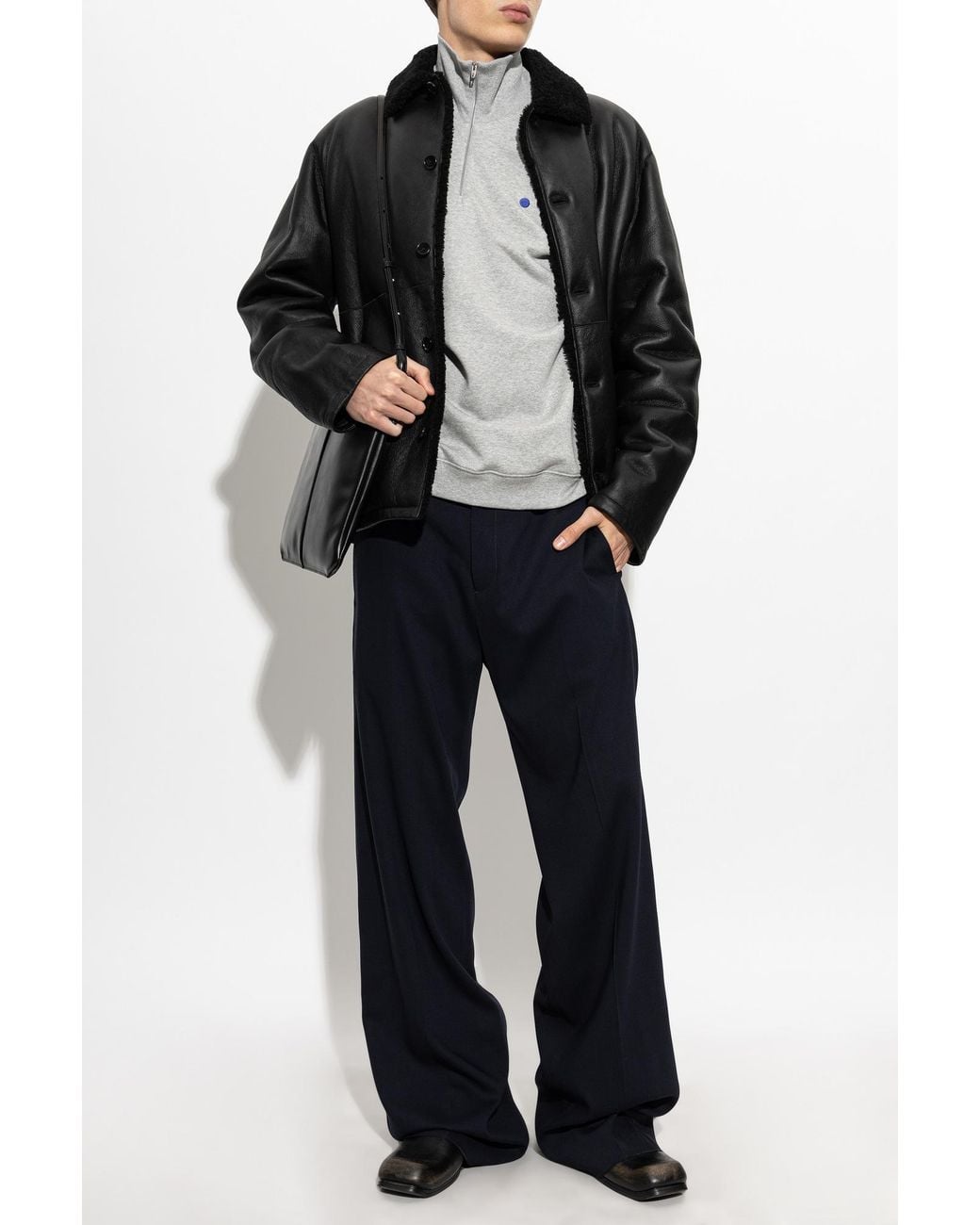Jil Sander Black Shearling Coat By for men
