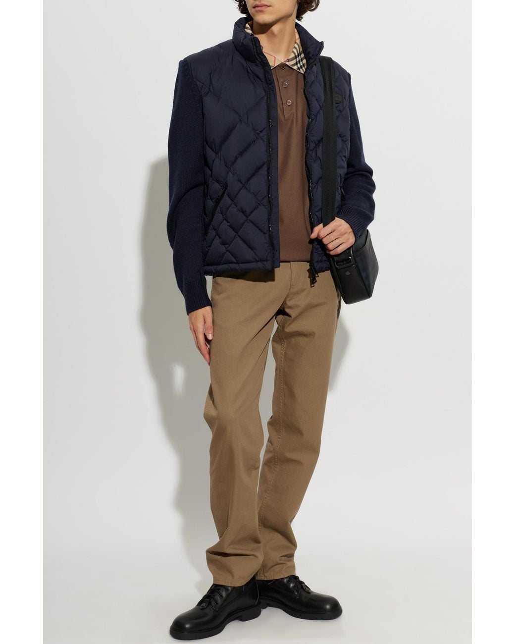 Burberry Blue Quilted Cardigan 'Dunsbury' for men