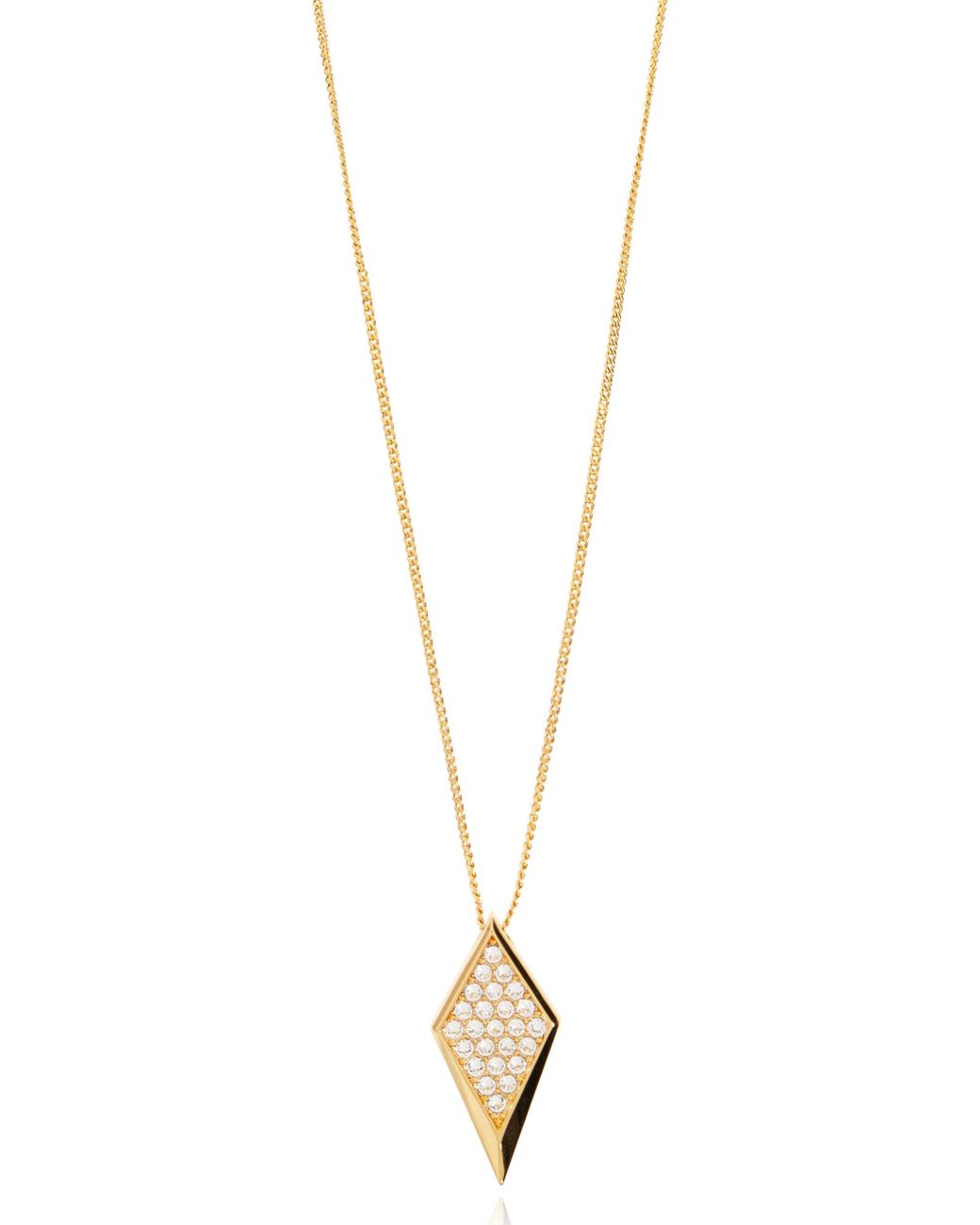 Versace Metallic Brass Necklace With Sparkling Crystals