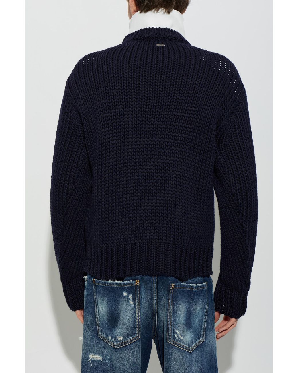 DSquared² Blue Wool Sweater for men