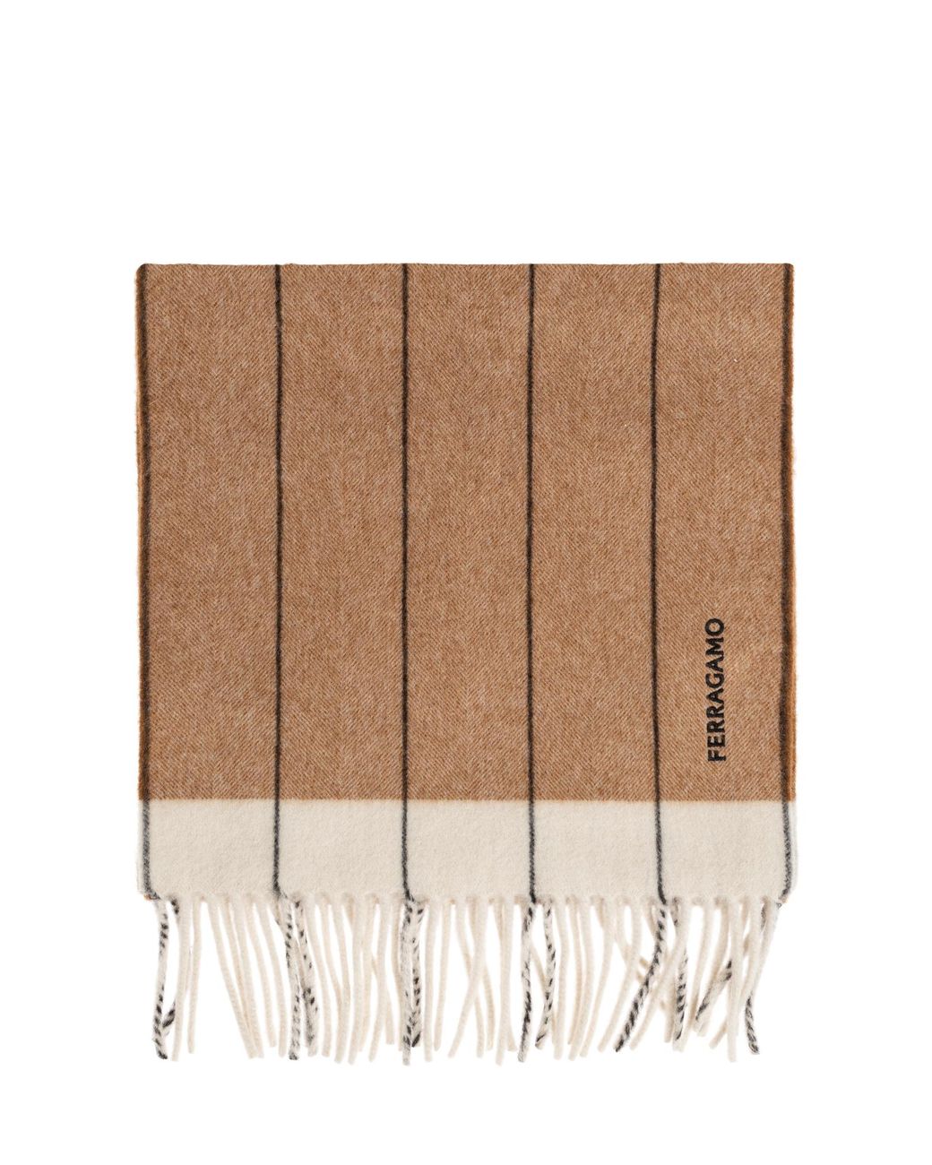 Ferragamo Natural Scarf With Fringes for men