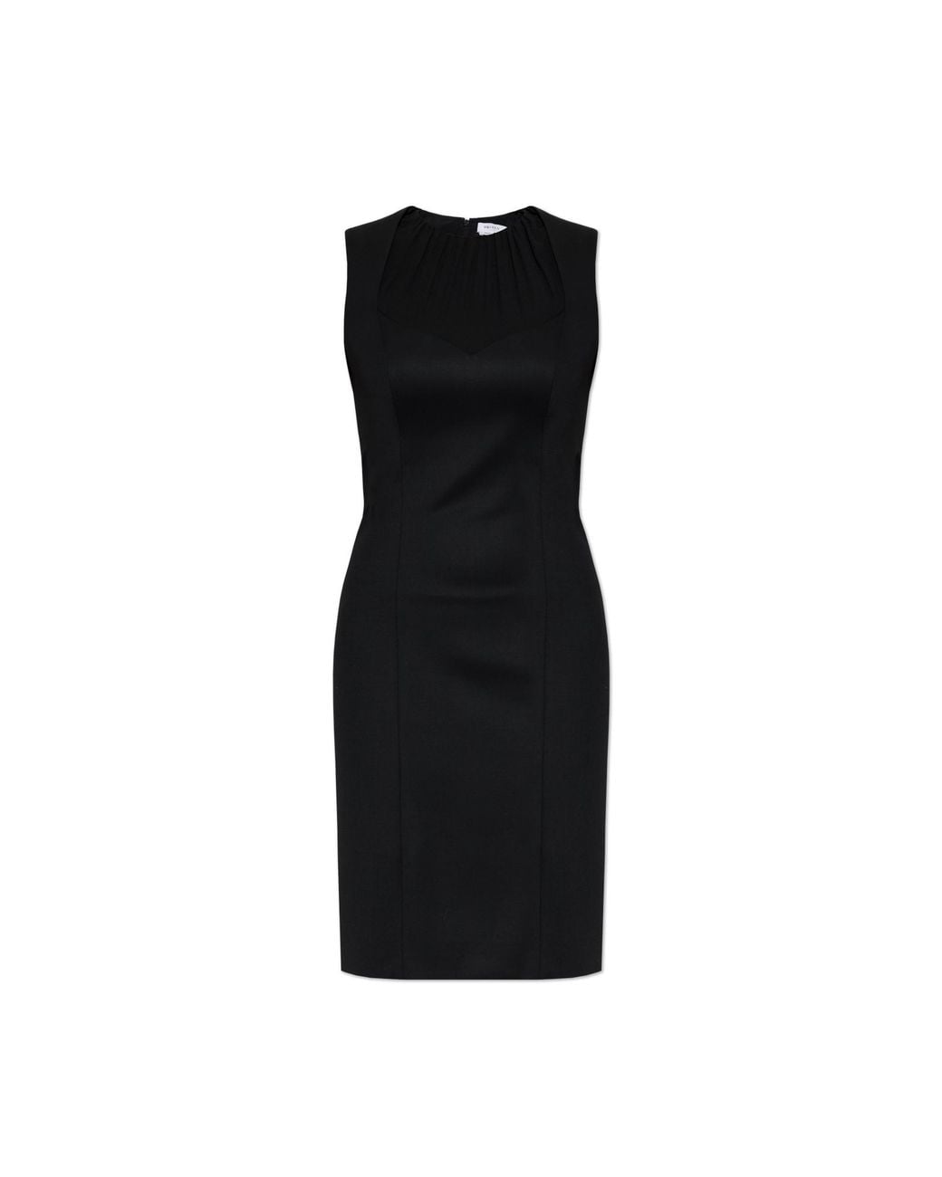 McQueen Black Fitted Silk Dress