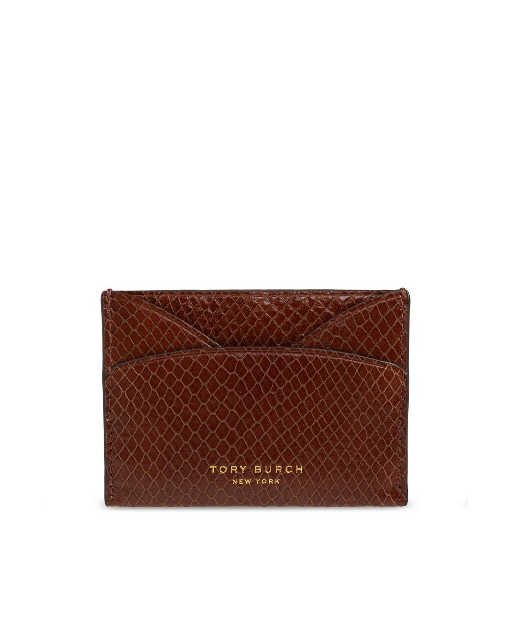 Tory Burch Brown Leather Card Holder