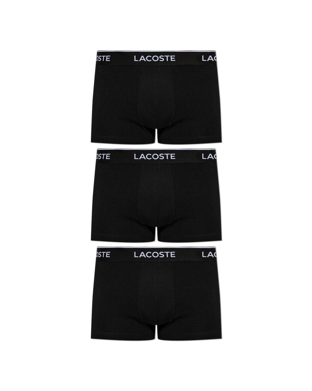 Lacoste Black Three-Pack Of Cotton Boxer Briefs for men