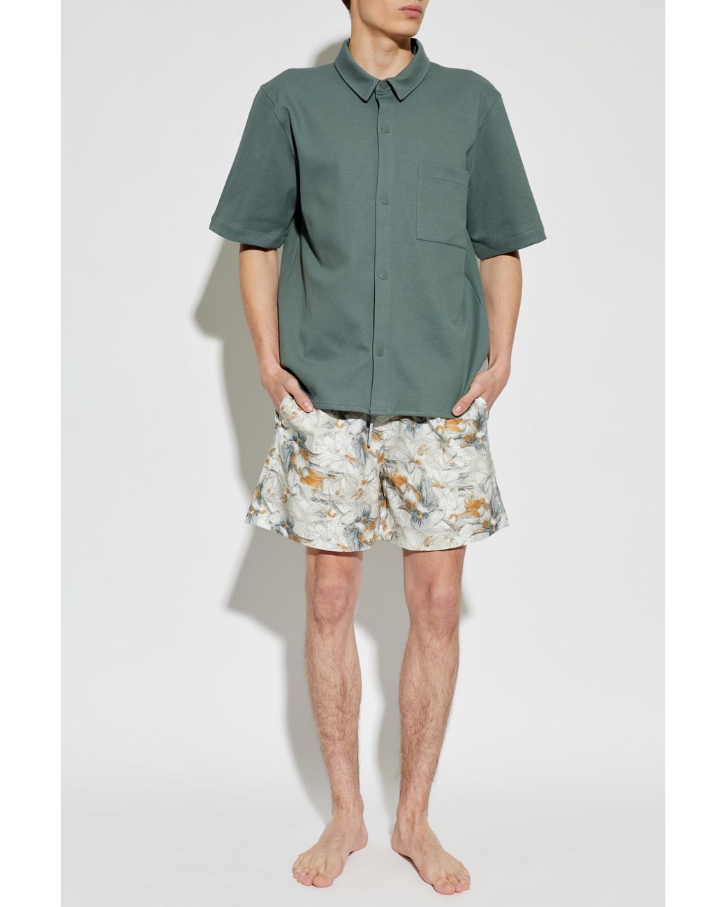 Hanro Green Shirt From The 'Travelwear' Collection for men