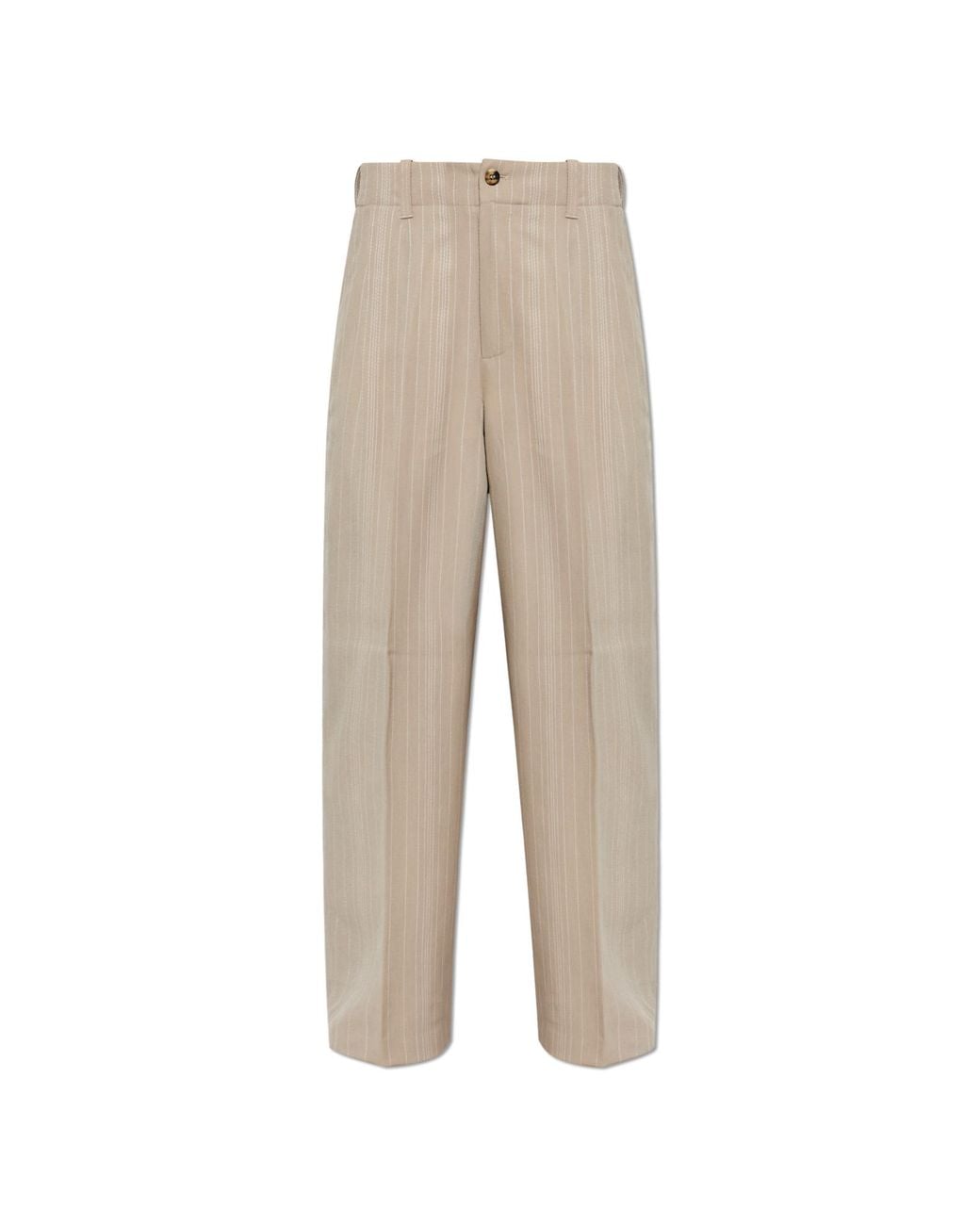 Golden Goose Deluxe Brand Natural Striped Pattern Trousers for men