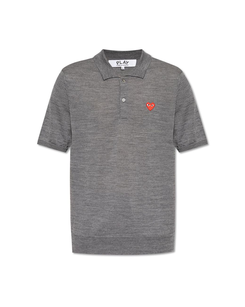 COMME DES GARÇONS PLAY Gray Wool Polo
