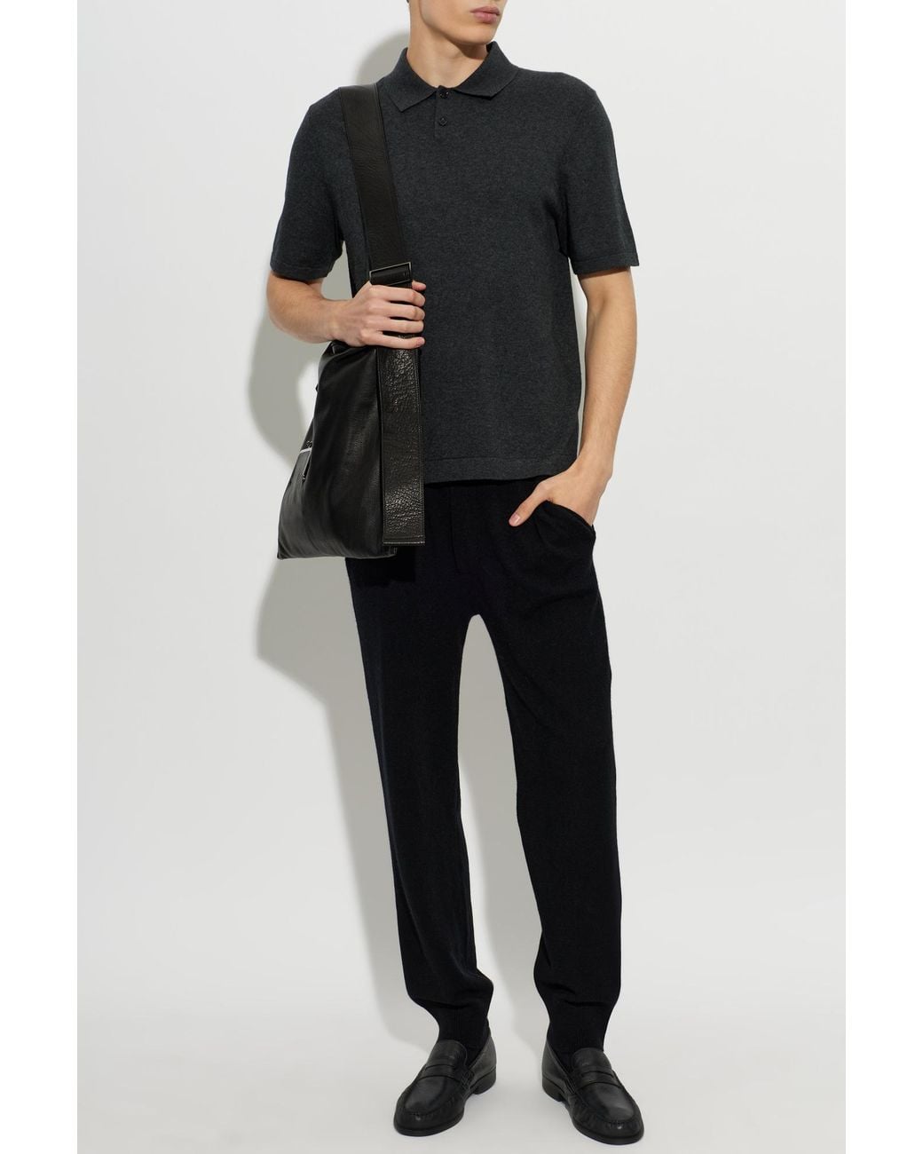 Lisa Yang Black Polo 'Keir' for men