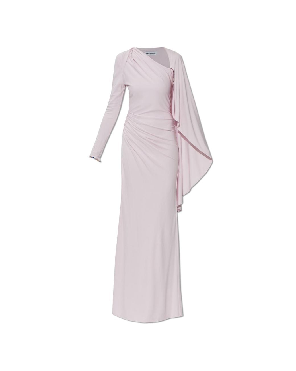 Self-Portrait Pink Long Dress With Draping